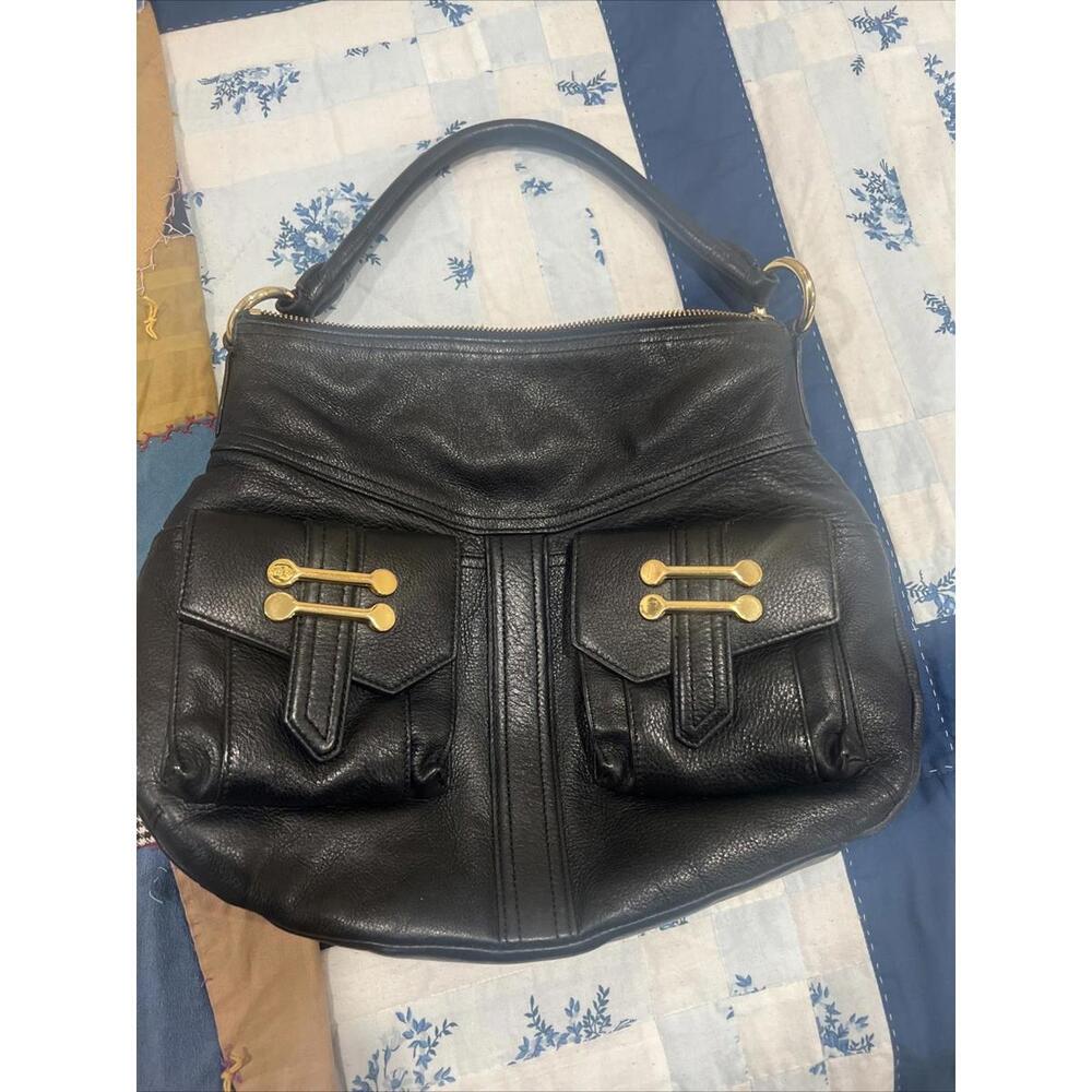 Ralph Lauren Black Leather Hobo Sling Bag Very Nice Quality Like New Condition